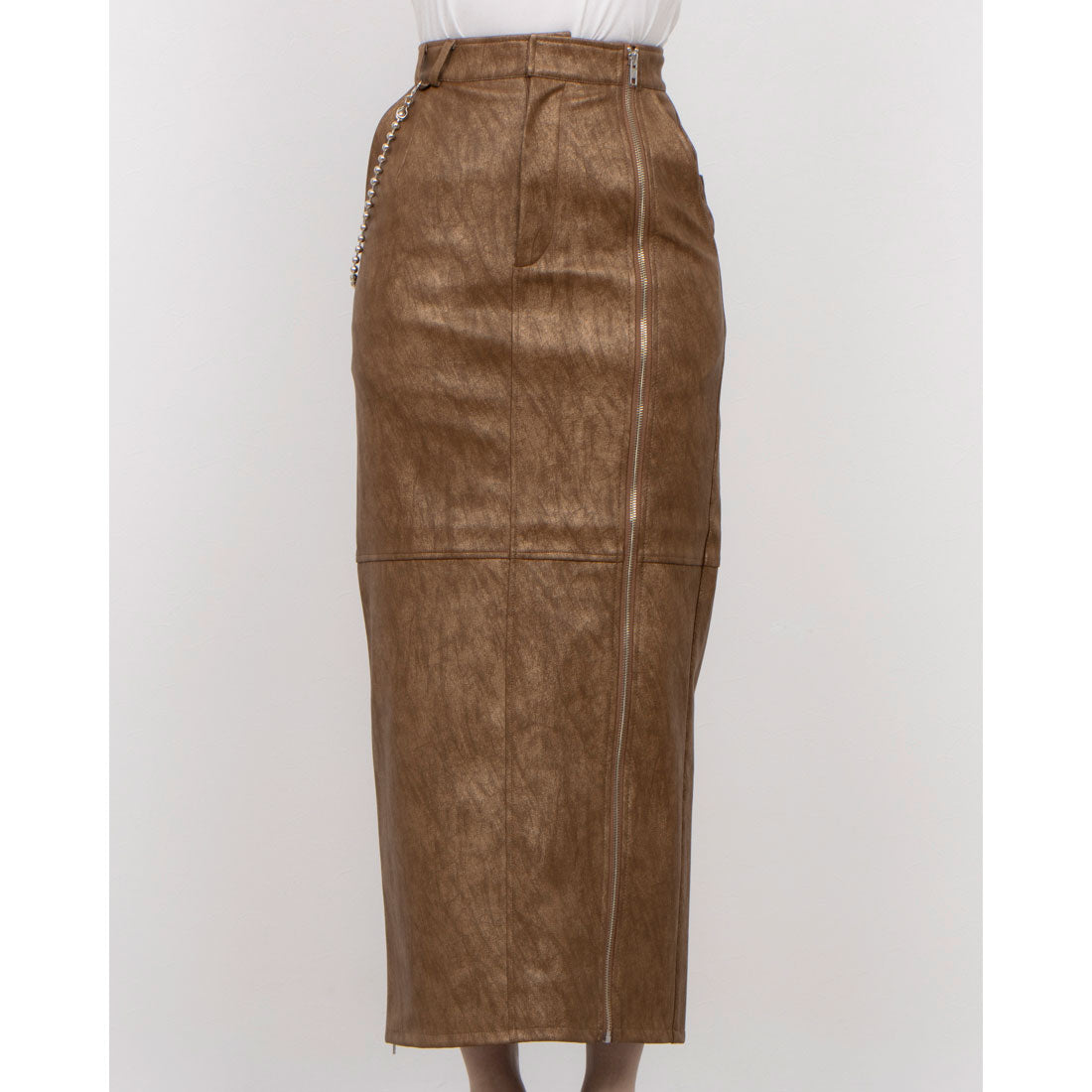 セオドリックディ THEODORIC.dy Zip Long Leather SK （BROWN） BROWN