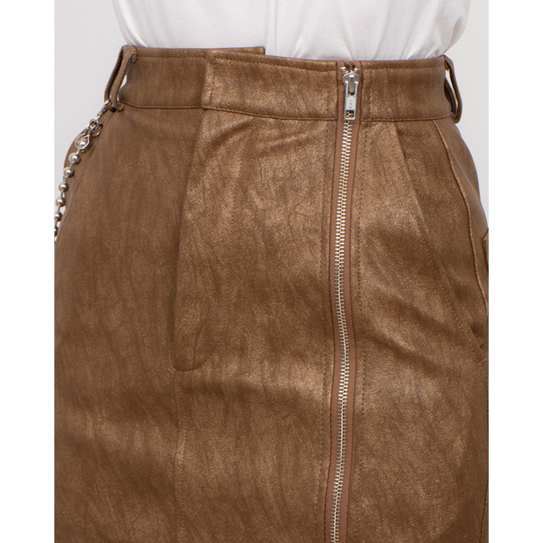 セオドリックディ THEODORIC.dy Zip Long Leather SK （BROWN） BROWN