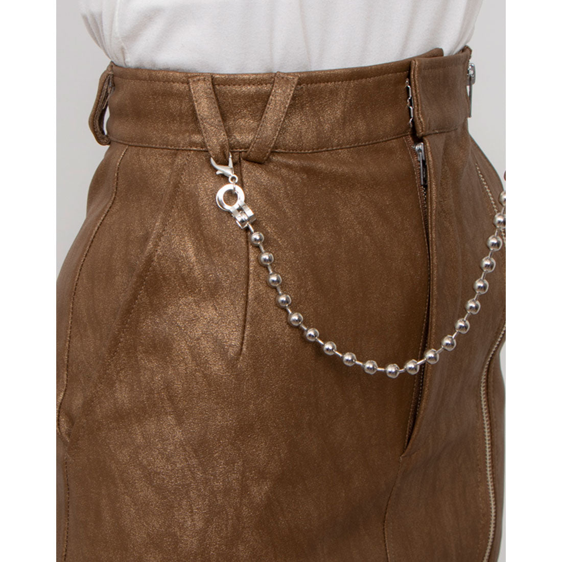 セオドリックディ THEODORIC.dy Zip Long Leather SK （BROWN） BROWN