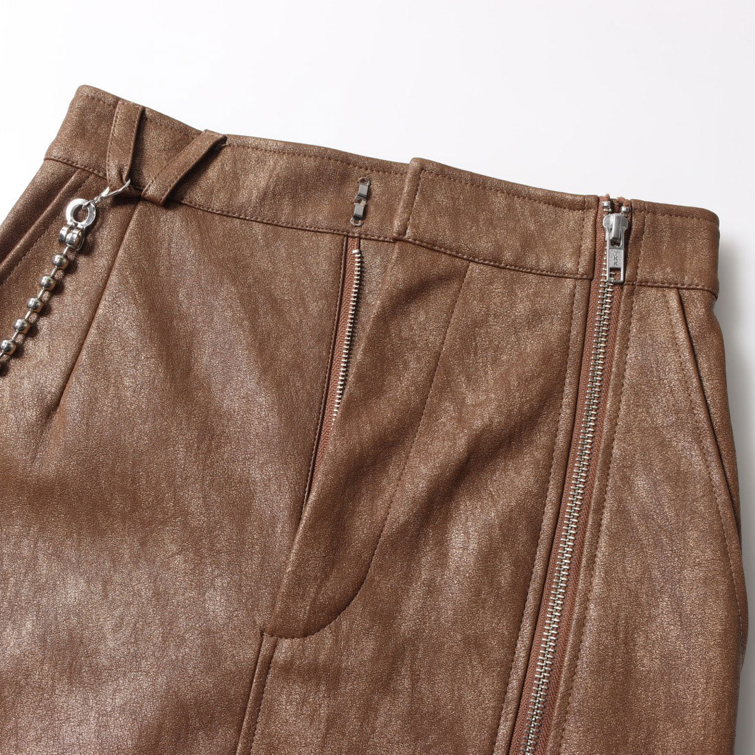 セオドリックディ THEODORIC.dy Zip Long Leather SK （BROWN） BROWN