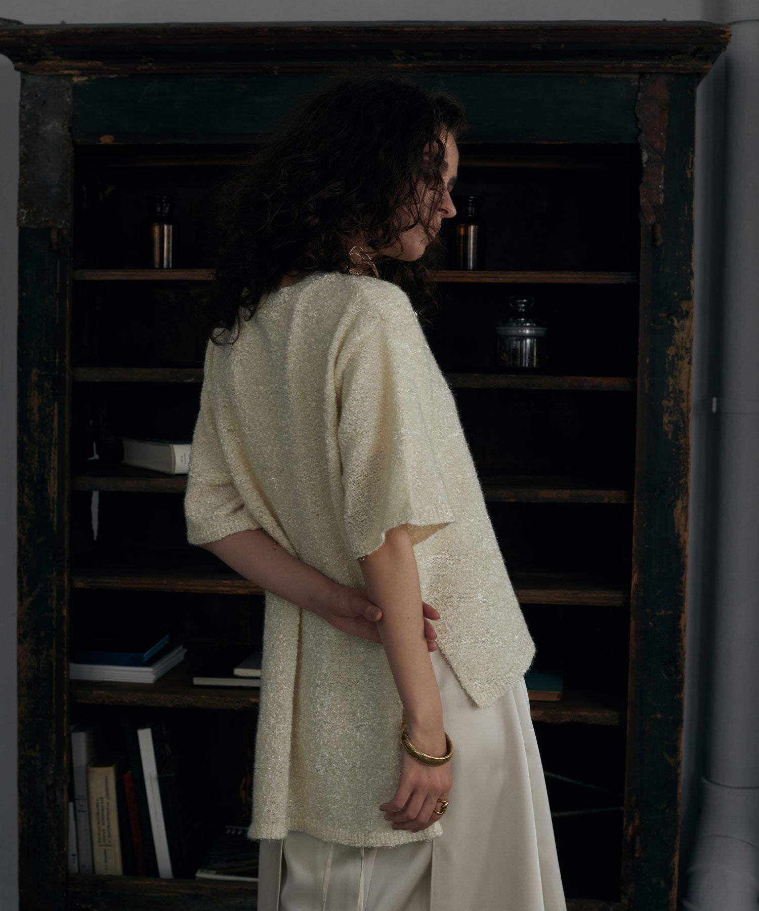 セオドリックディ THEODORIC.dy Lame Yarn Tunic Knit （WHITE） WHITE