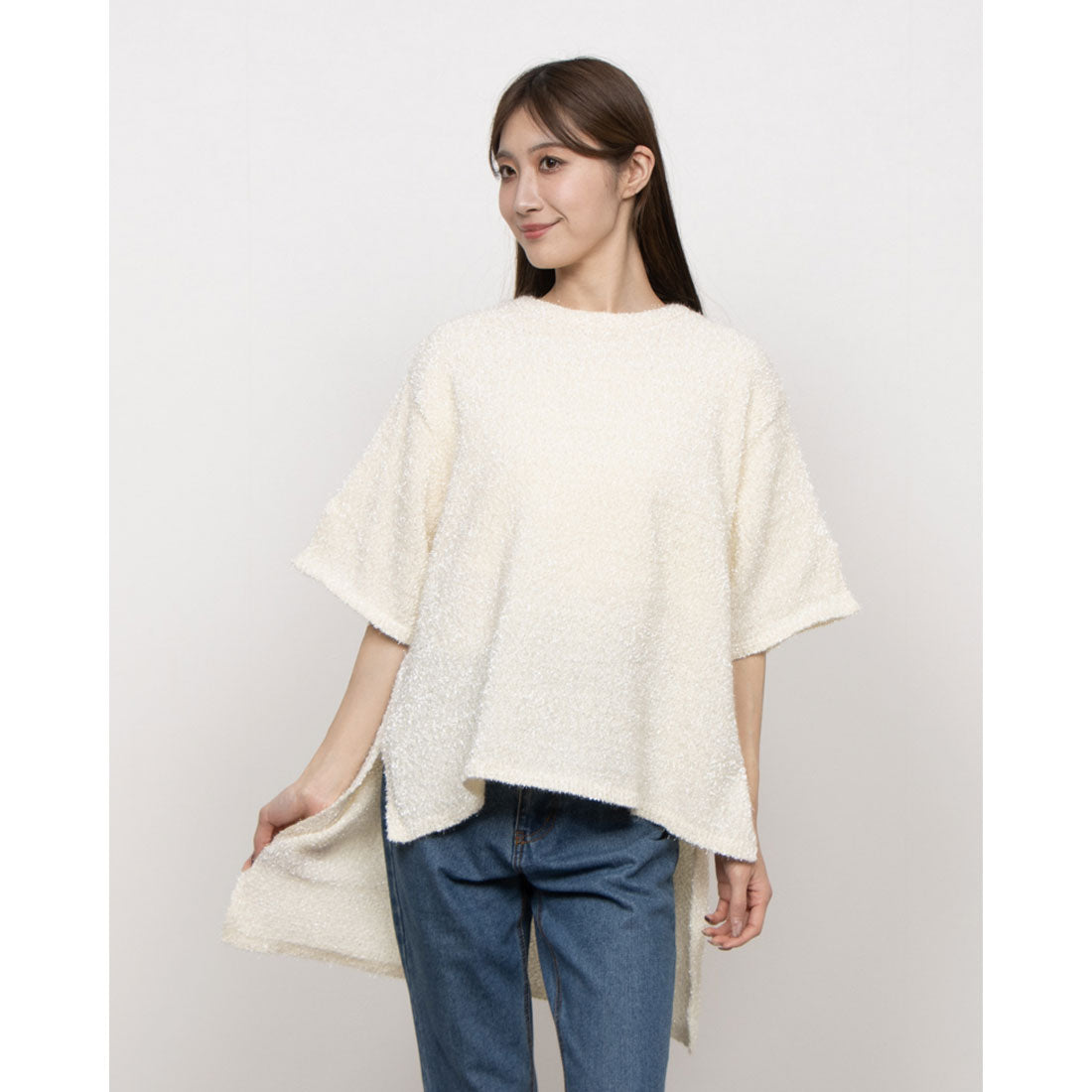 セオドリックディ THEODORIC.dy Lame Yarn Tunic Knit （WHITE） WHITE