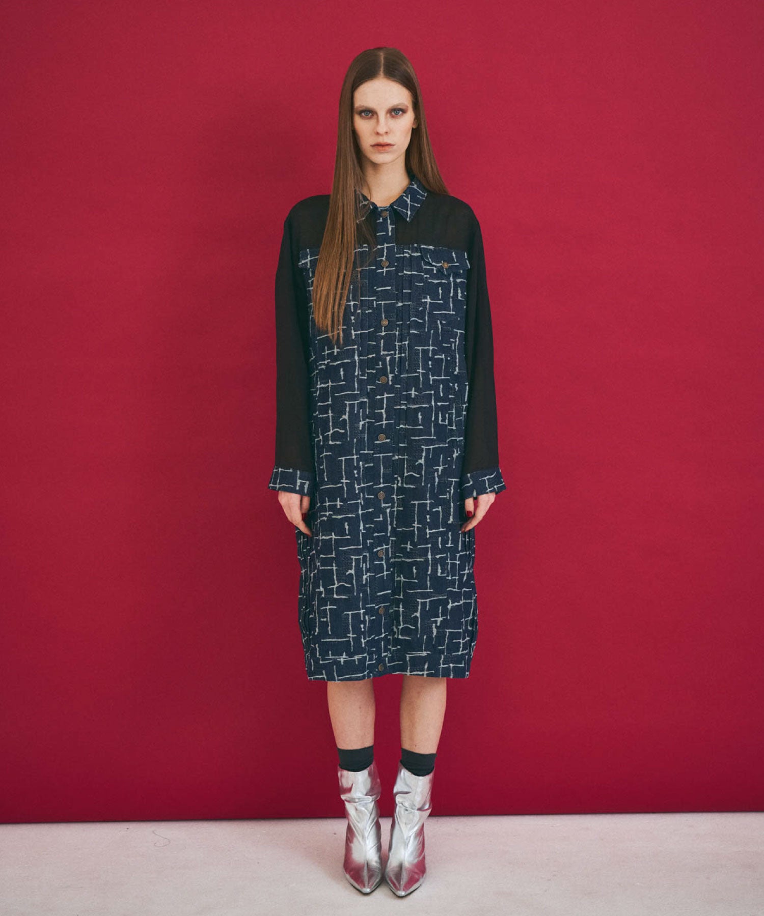 セオドリックディ THEODORIC.dy Sheer Switchable Denim One-Piece （インディゴブルー） インディゴブルー