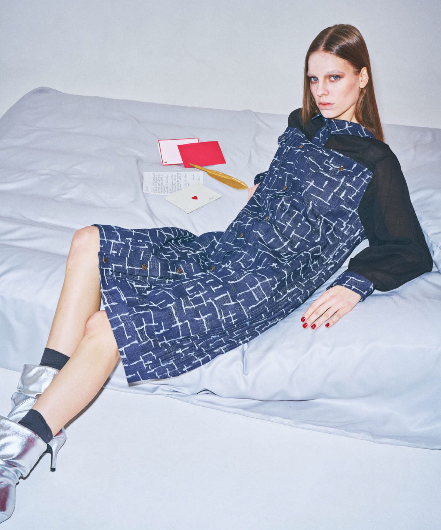 セオドリックディ THEODORIC.dy Sheer Switchable Denim One-Piece （インディゴブルー） インディゴブルー