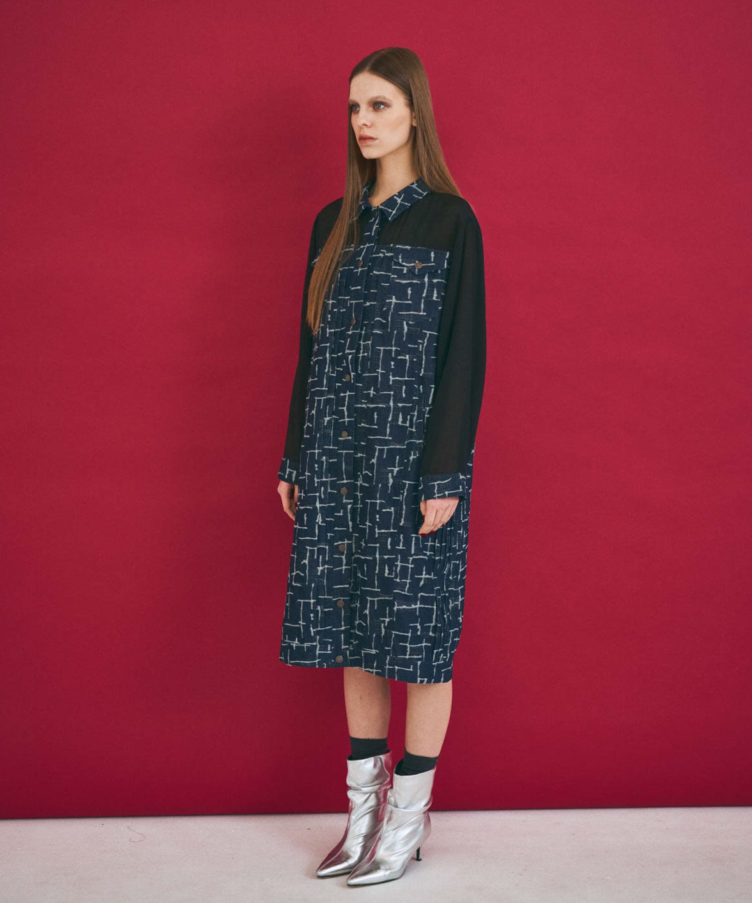 セオドリックディ THEODORIC.dy Sheer Switchable Denim One-Piece （インディゴブルー） インディゴブルー