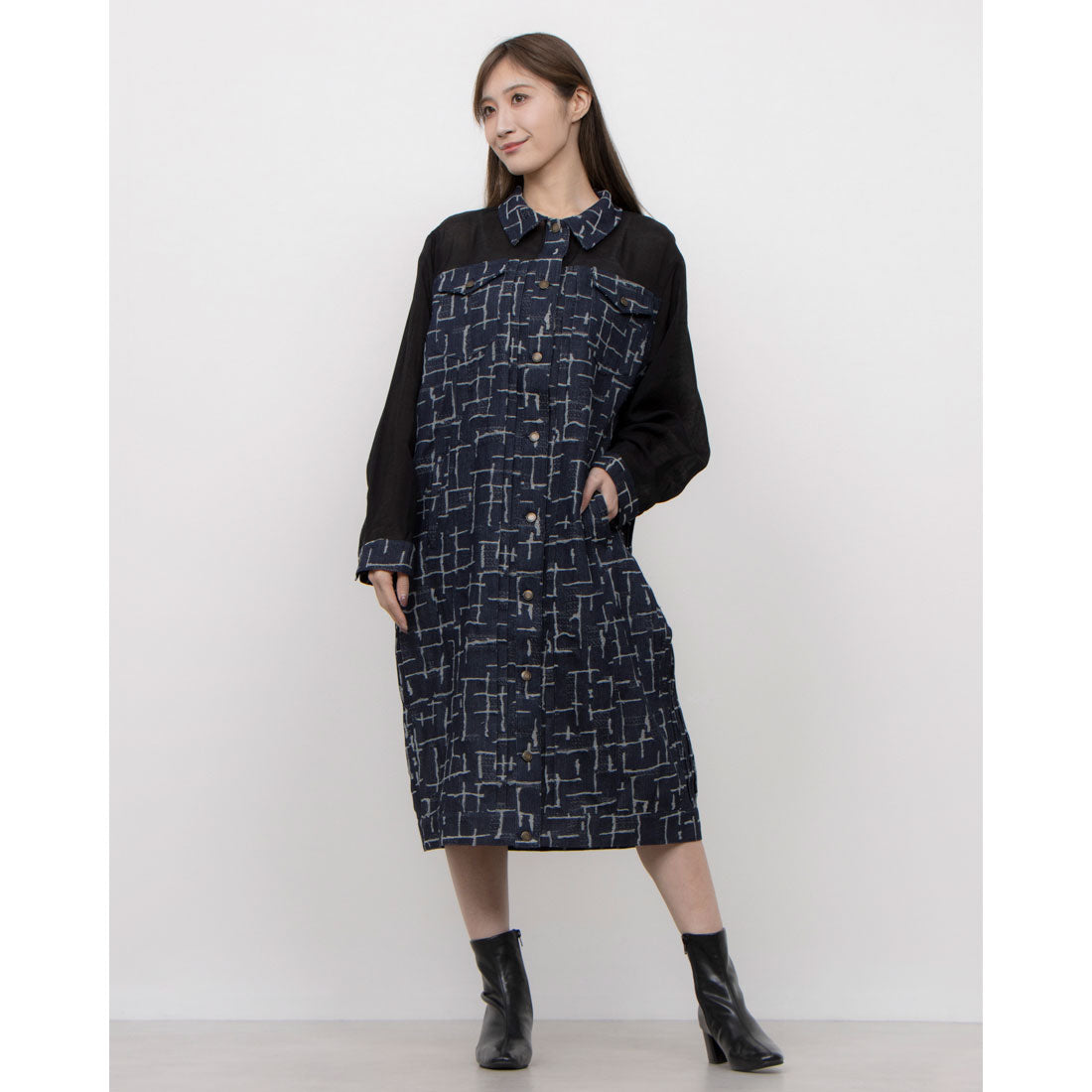 セオドリックディ THEODORIC.dy Sheer Switchable Denim One-Piece （インディゴブルー） インディゴブルー