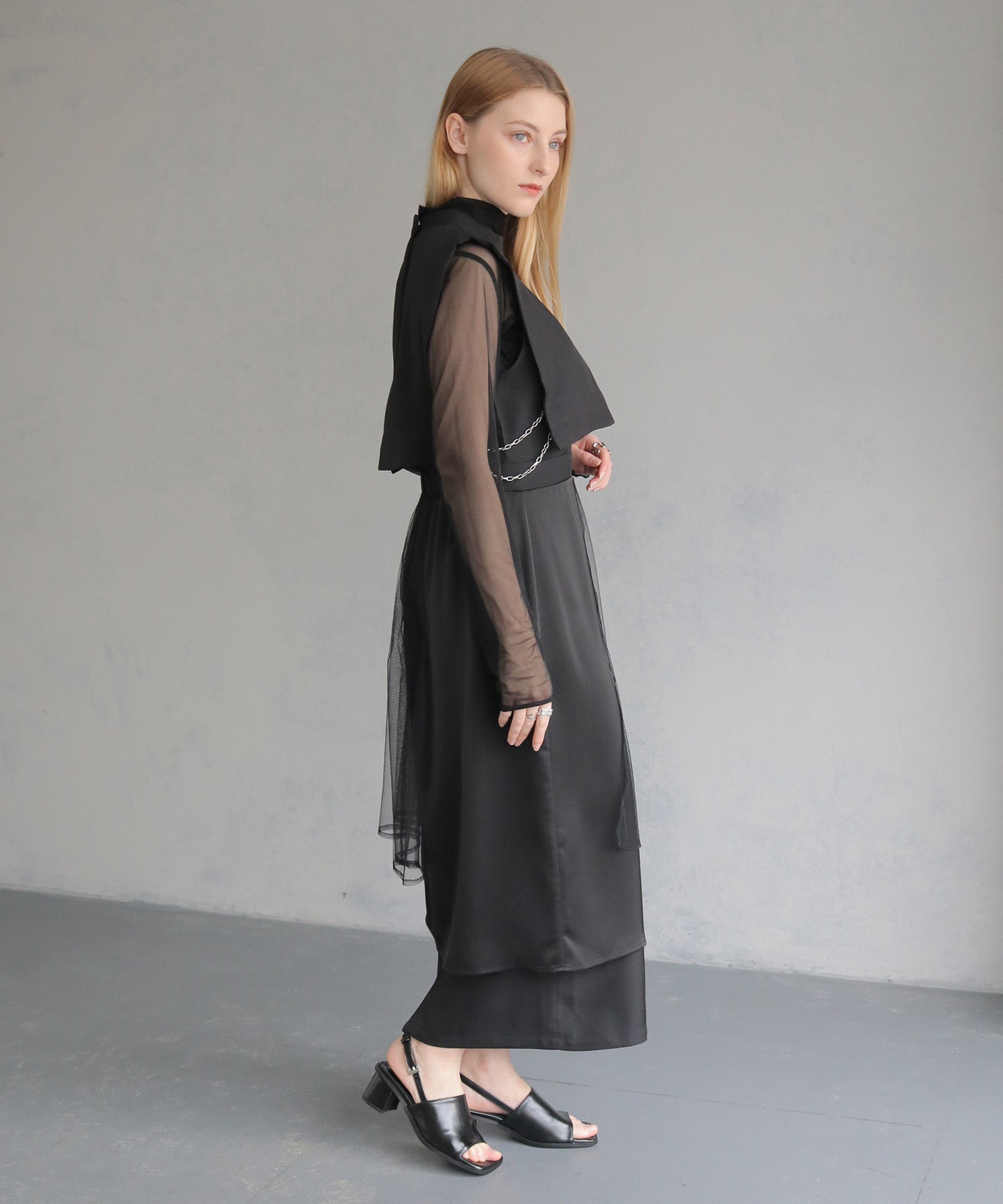 セオドリックディ THEODORIC.dy &g Cape Layered Dress （ブラック） ブラック