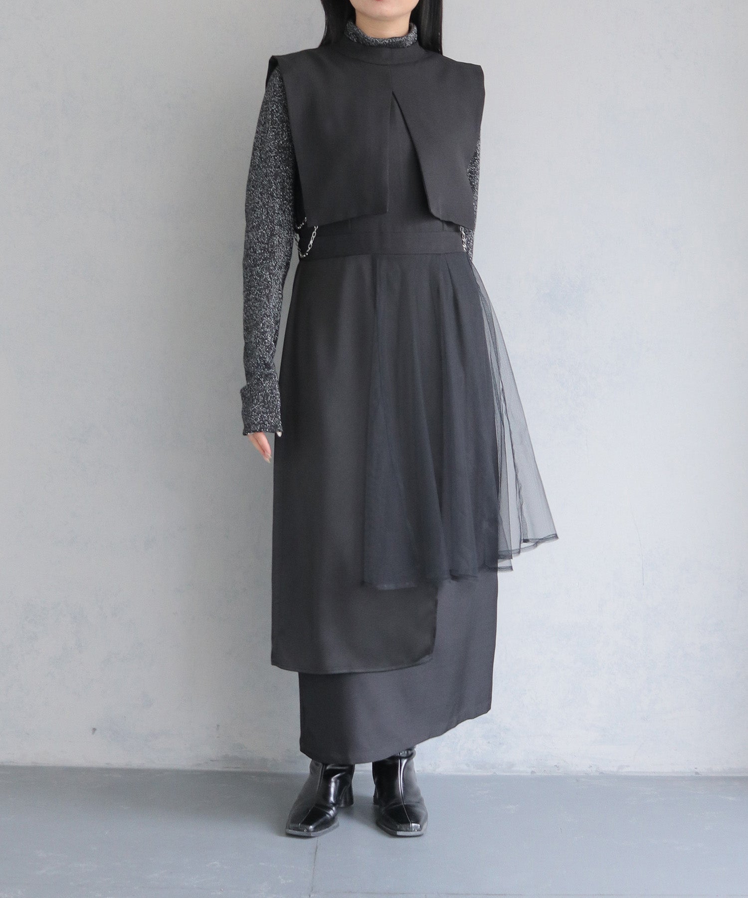 セオドリックディ THEODORIC.dy &g Cape Layered Dress （ブラック） ブラック