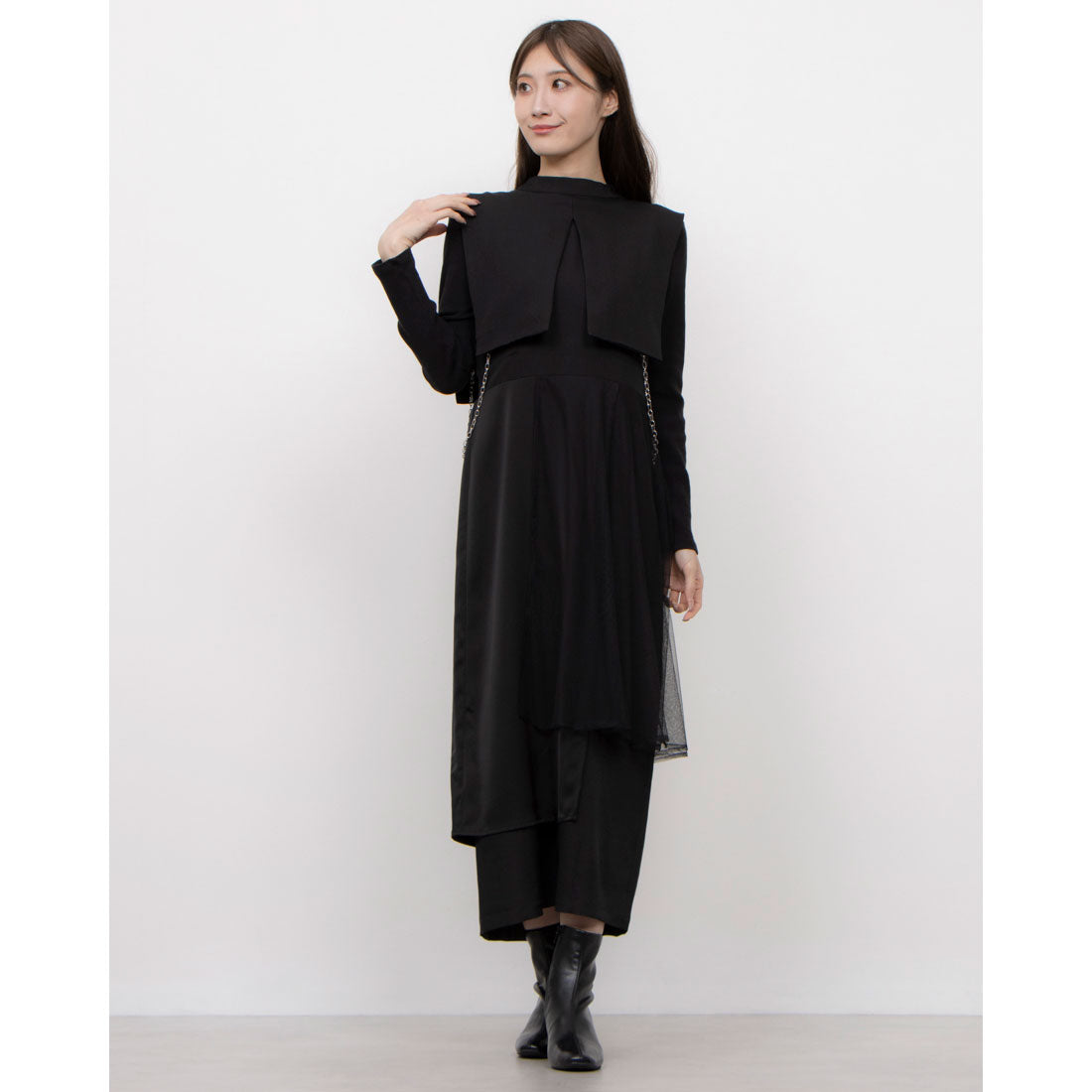 セオドリックディ THEODORIC.dy &g Cape Layered Dress （ブラック） ブラック