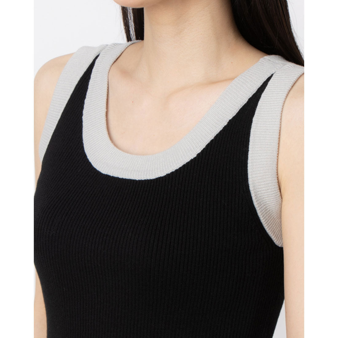 セオドリックディ THEODORIC.dy Arm Bicolor Knit Tank （アイボリー） アイボリー