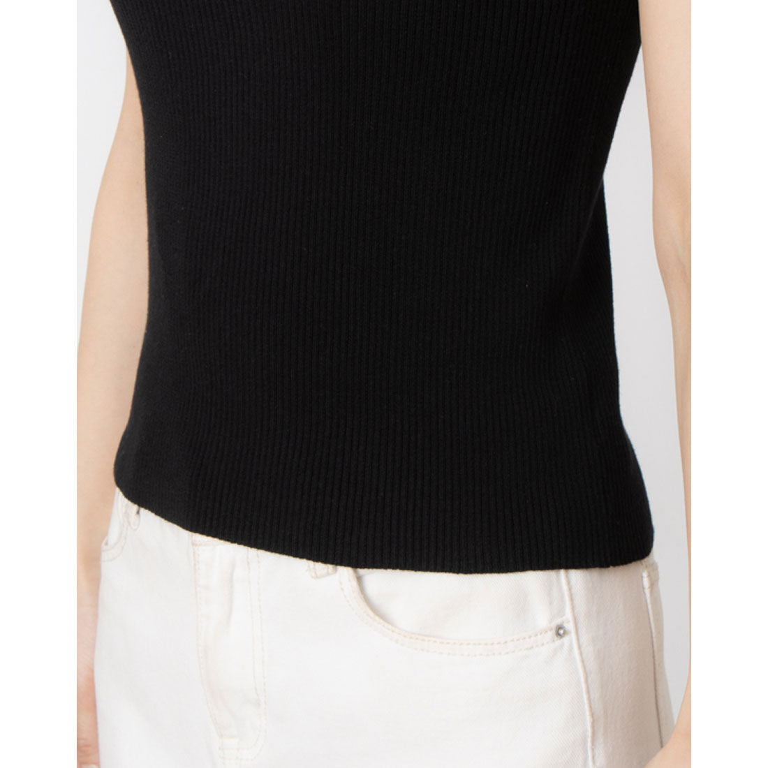 セオドリックディ THEODORIC.dy Arm Bicolor Knit Tank （アイボリー） アイボリー