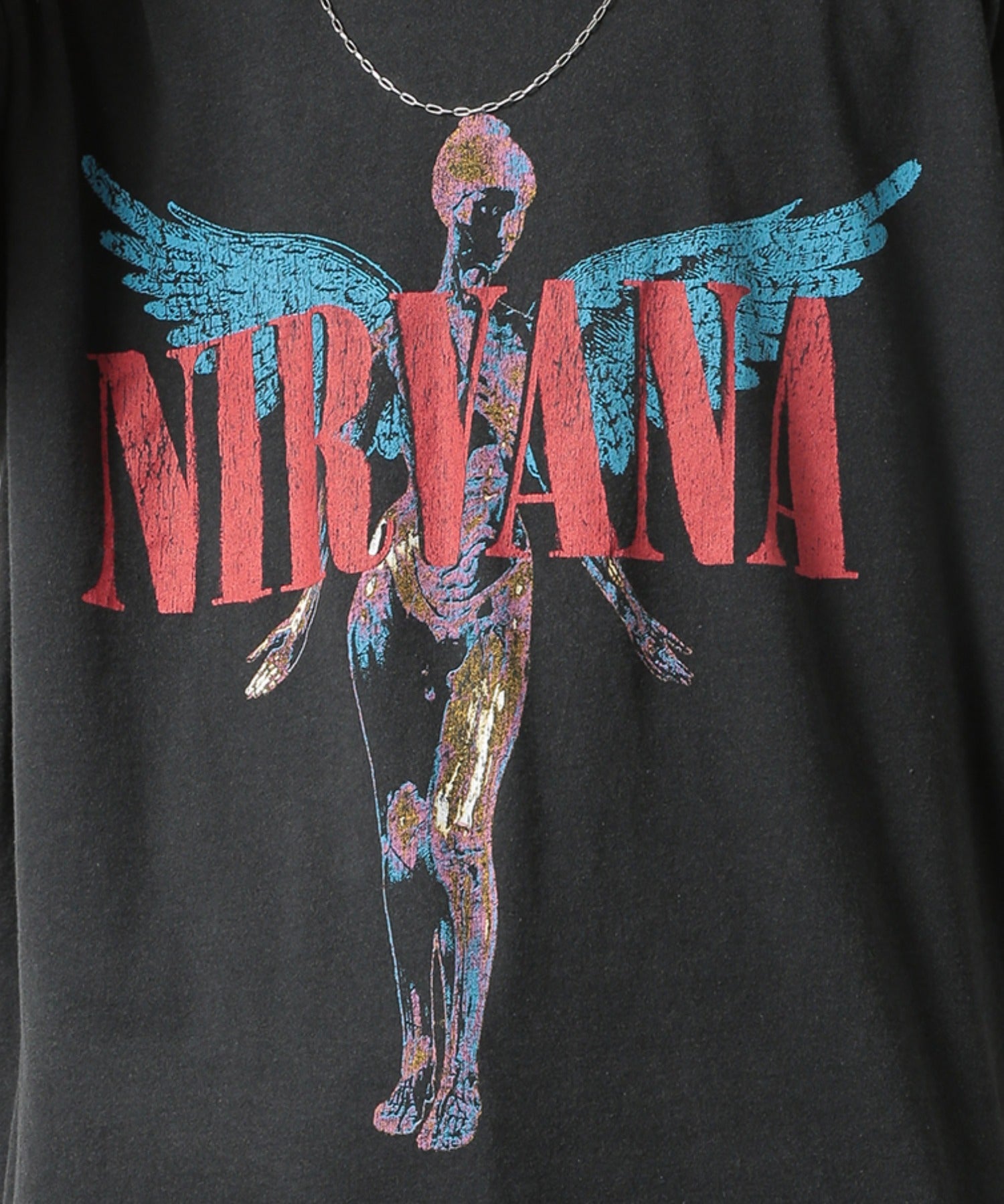 スリフティールック THRIFTY LOOK NIRVANA / RED HOT CHILI PEPPERS / The Beatles / oasis vintage Tee ロックバンドTEE S/S 半袖Tシャツ （ブラック） ブラック