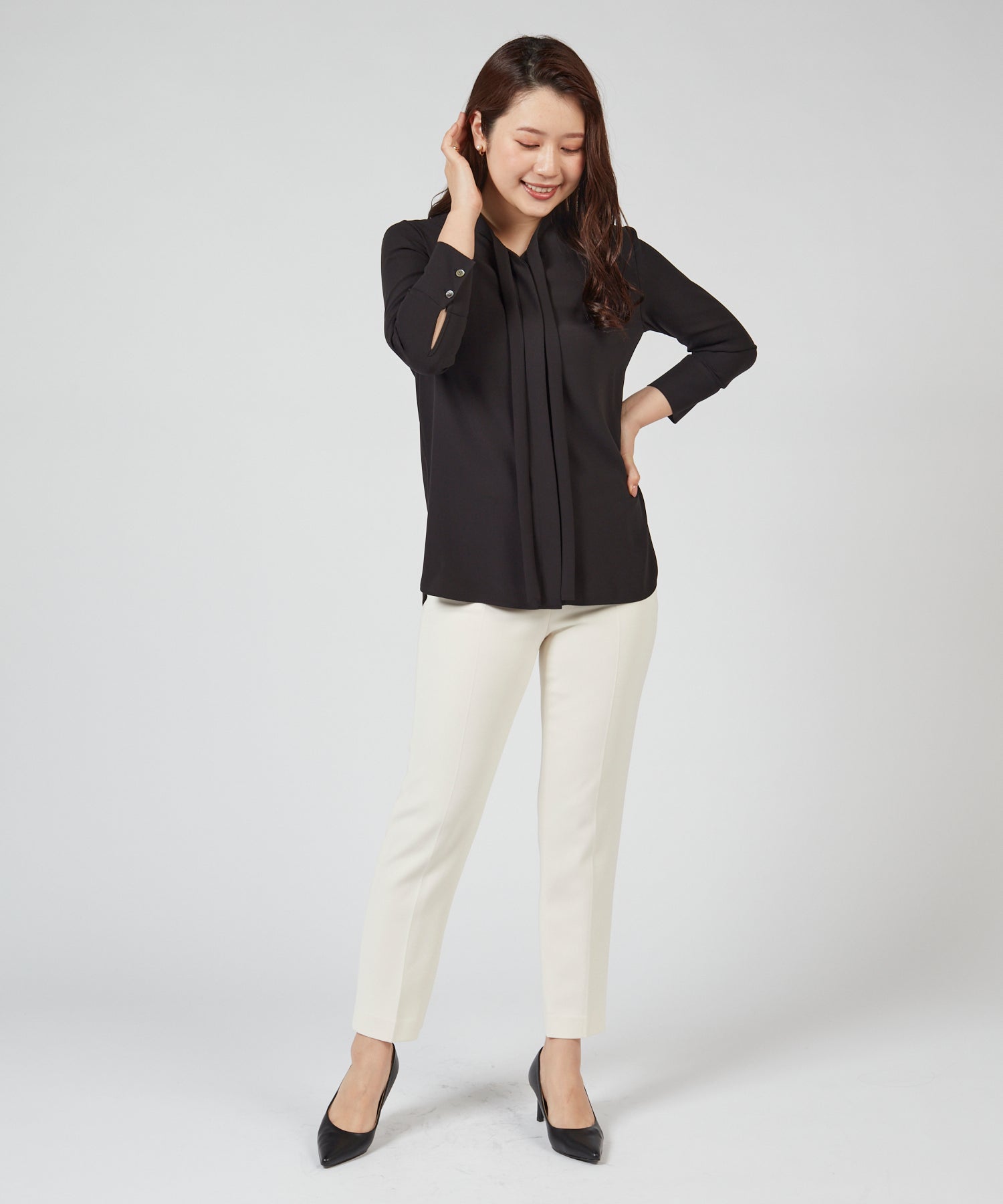 未使用✨セオリー ボウタイ ジョーゼットブラウス PRIME GGT セオリー Theory ブラウス PRIME GGT TIE BLOUSE