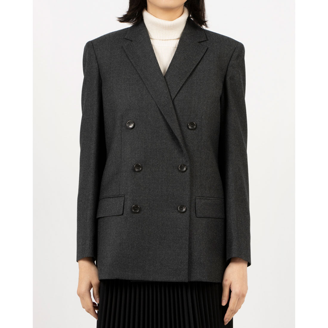 セオリー Theory SLEEK FLANNEL BOXY DB JKT