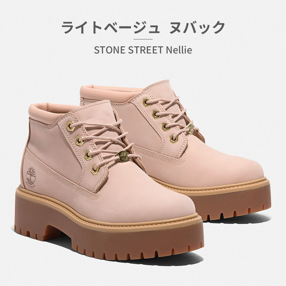 ティンバーランド Timberland レディース ストーン ストリート ネリー プレミアム ウォータープルーフ プラットフォーム チャッカ 防水 厚底 A2HA9EN7 （ベージュ） ベージュ
