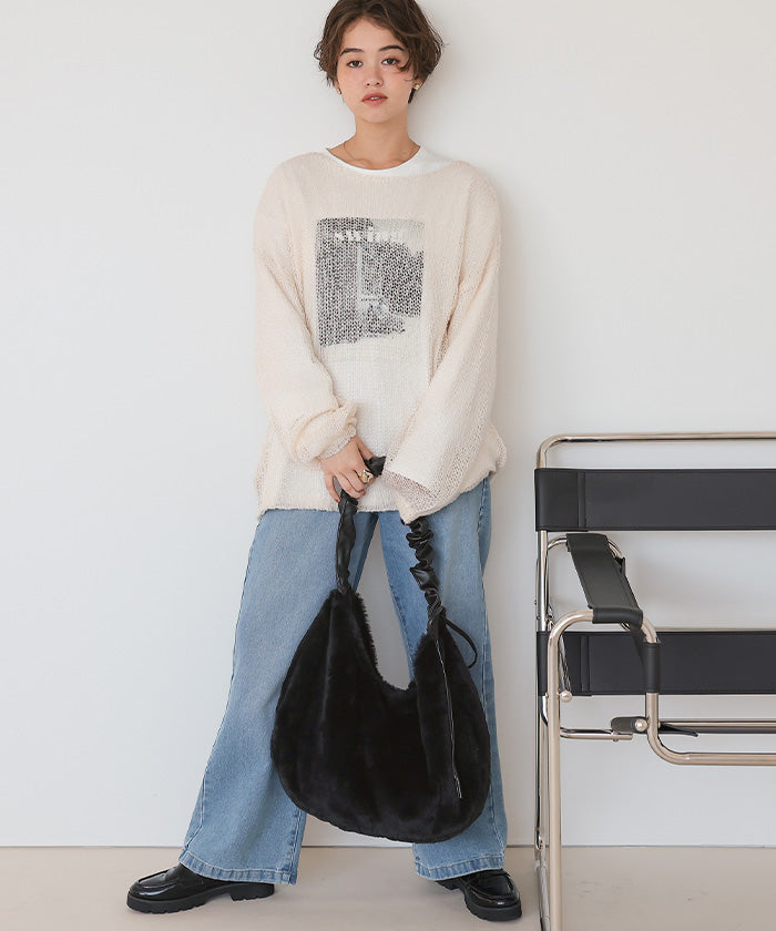 ティティベイト titivate 2wayフェイクファーバッグ （グレー） グレー