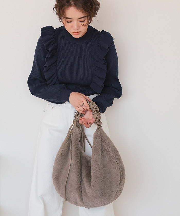 ティティベイト titivate 2wayフェイクファーバッグ （グレー） グレー