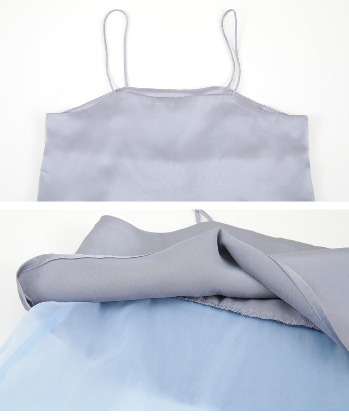 ティティベイト titivate マットサテンオーガンジーキャミソール （アイボリー） アイボリー