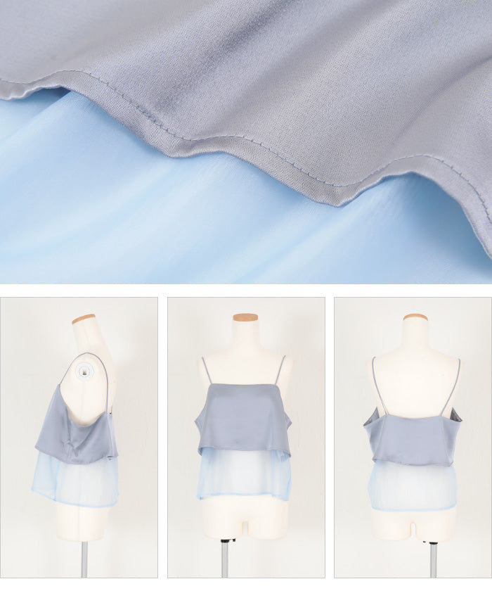 ティティベイト titivate マットサテンオーガンジーキャミソール （アイボリー） アイボリー