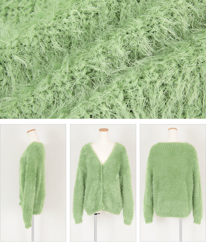 ティティベイト titivate エアリーシャギーニットカーディガン （ベージュ） ベージュ