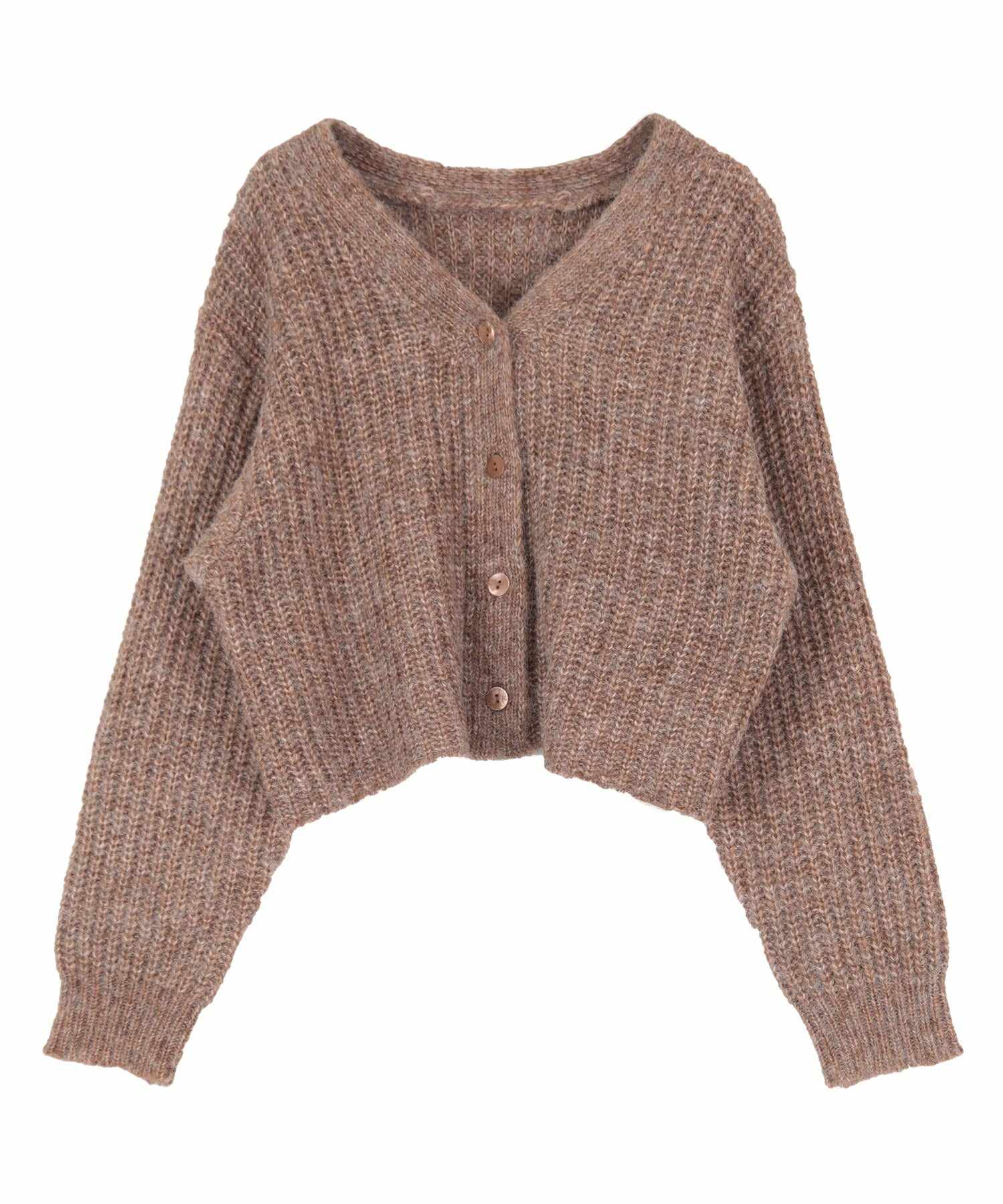 ティティベイト titivate Vネックショートニットカーディガン （ブラウン） ブラウン