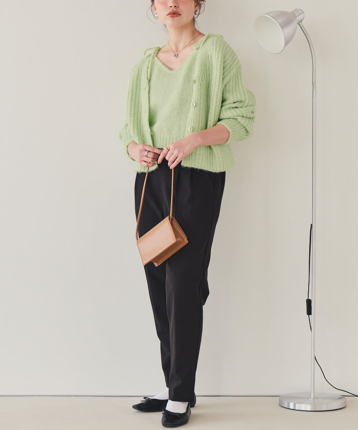 ティティベイト titivate Vネックショートニットカーディガン （ブラウン） ブラウン