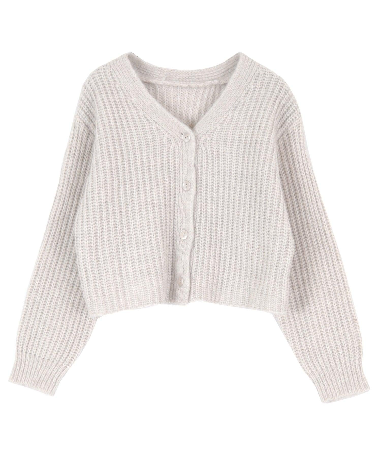 ティティベイト titivate Vネックショートニットカーディガン （ブラウン） ブラウン