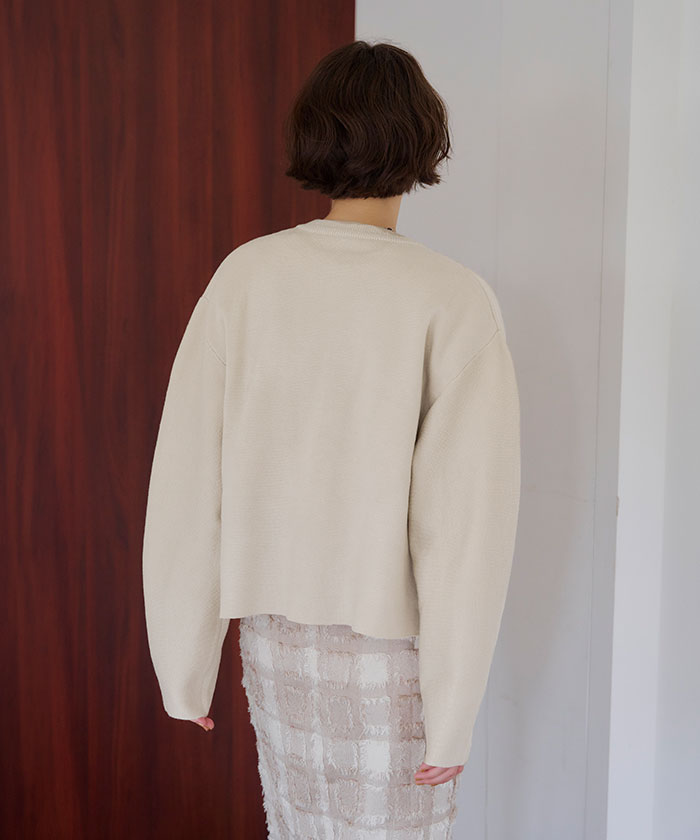 ティティベイト titivate ゴールド釦ニットカーディガン （ボーダー/オフホワイト） ボーダー/オフホワイト