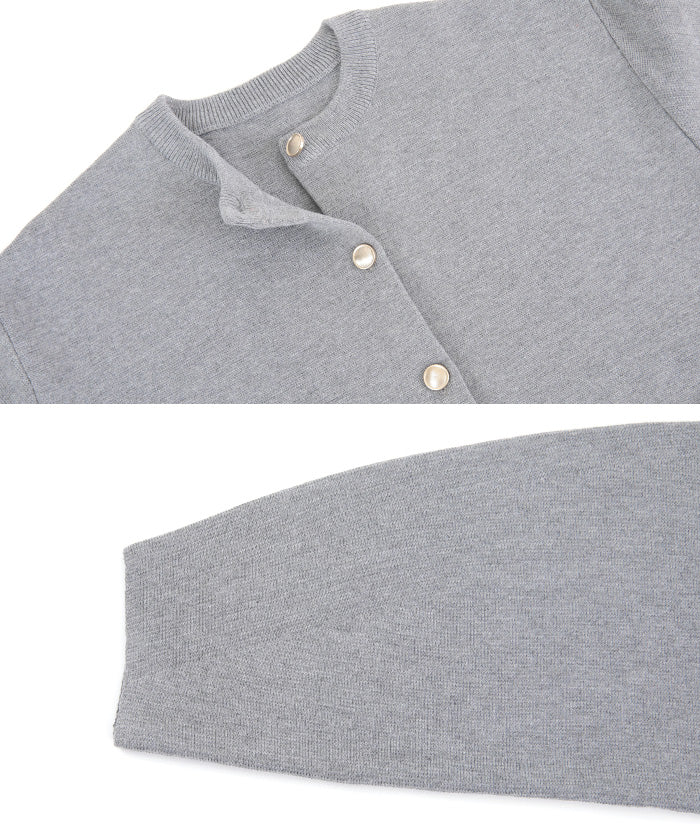 ティティベイト titivate ゴールド釦ニットカーディガン （ボーダー/オフホワイト） ボーダー/オフホワイト