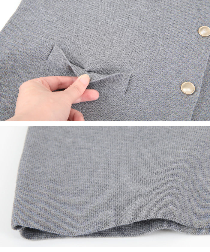 ティティベイト titivate ゴールド釦ニットカーディガン （ボーダー/オフホワイト） ボーダー/オフホワイト