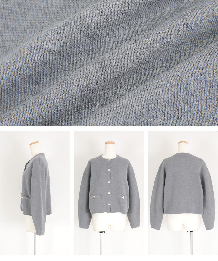 ティティベイト titivate ゴールド釦ニットカーディガン （ボーダー/オフホワイト） ボーダー/オフホワイト