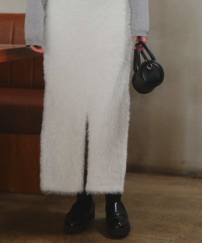 ティティベイト titivate ラメフェザースカート （グレー） グレー