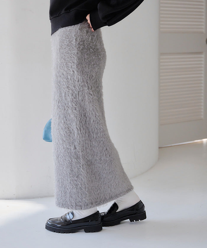 ティティベイト titivate ラメフェザースカート （グレー） グレー