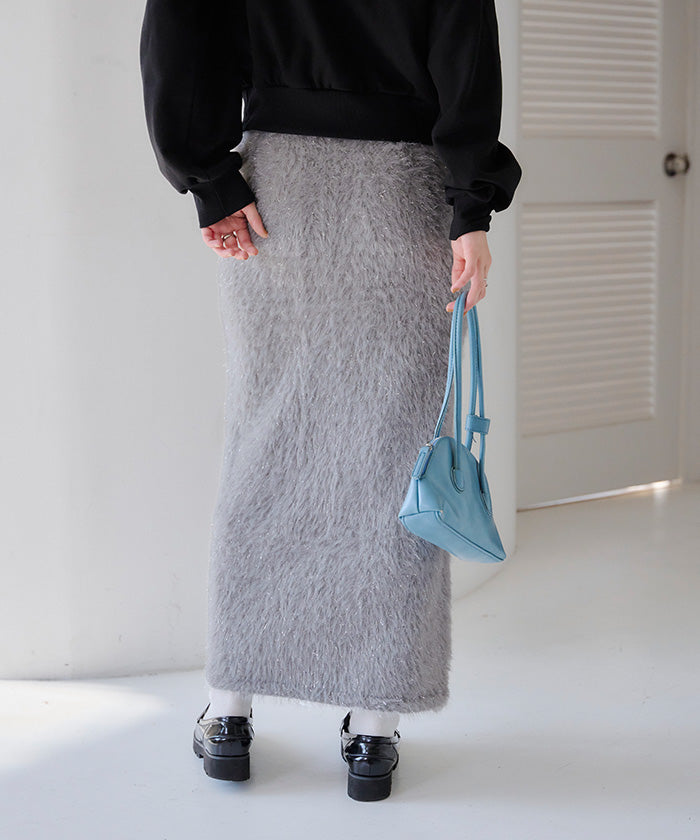 ティティベイト titivate ラメフェザースカート （グレー） グレー