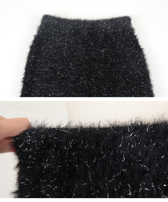 ティティベイト titivate ラメフェザースカート （グレー） グレー