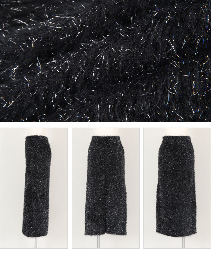 ティティベイト titivate ラメフェザースカート （グレー） グレー