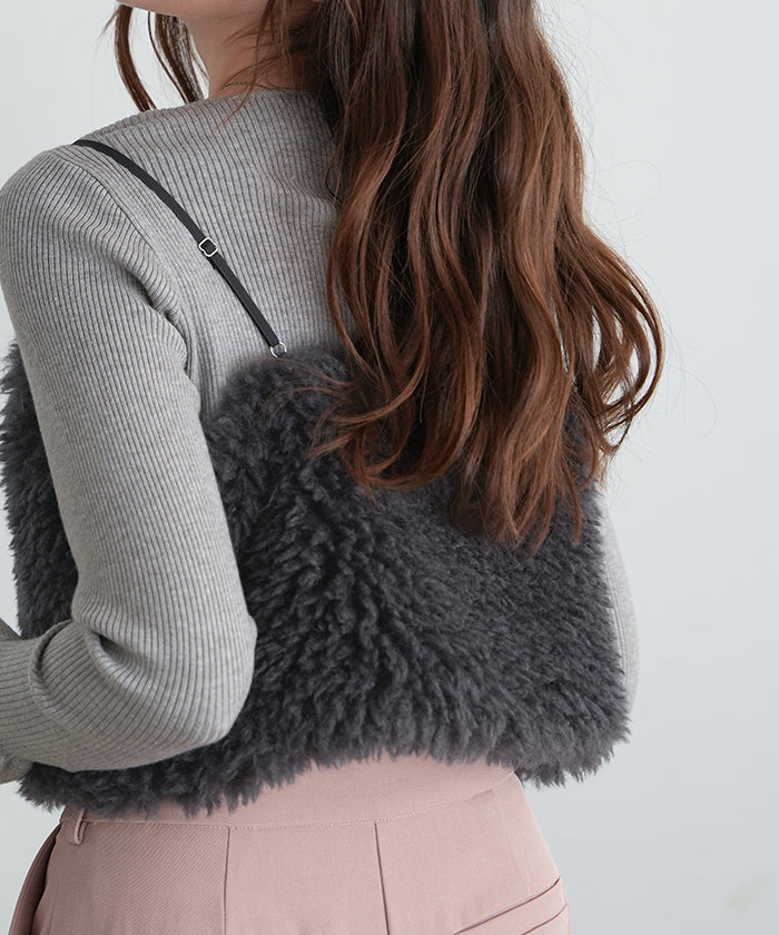 ティティベイト titivate フェイクシープファービスチェ （チャコール） チャコール