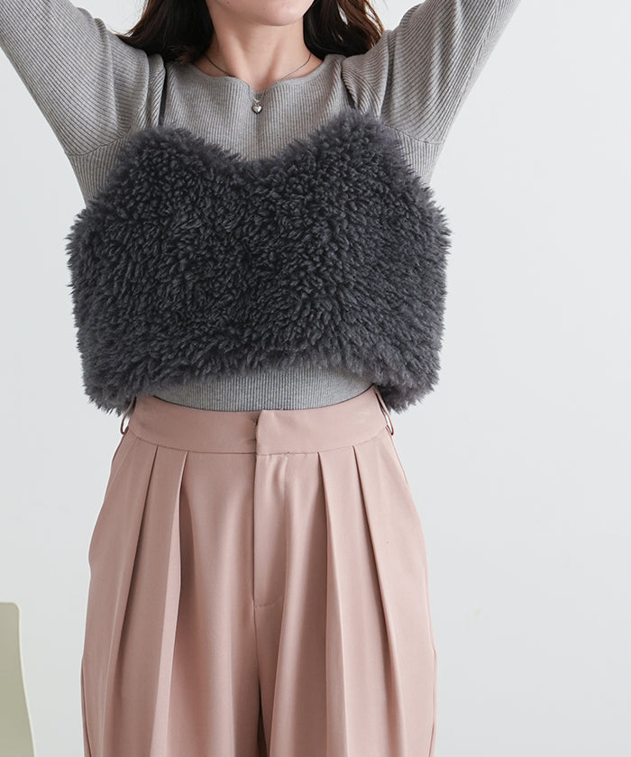 ティティベイト titivate フェイクシープファービスチェ （チャコール） チャコール