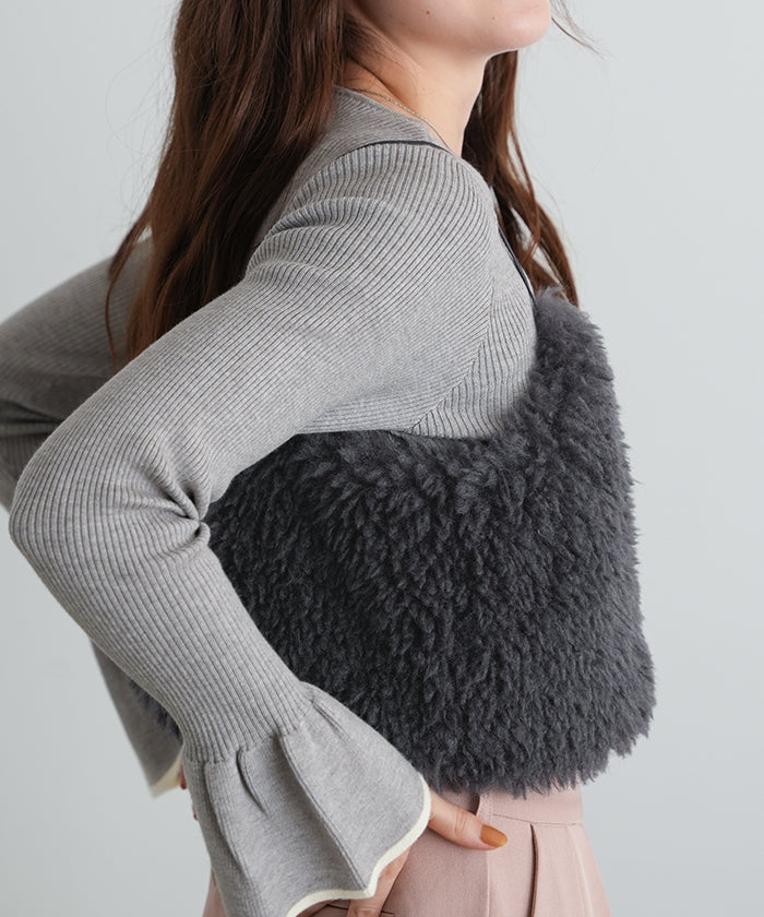 ティティベイト titivate フェイクシープファービスチェ （チャコール） チャコール