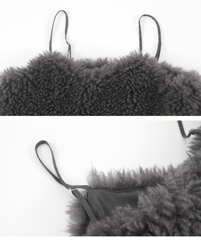 ティティベイト titivate フェイクシープファービスチェ （チャコール） チャコール