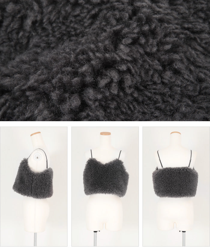 ティティベイト titivate フェイクシープファービスチェ （チャコール） チャコール