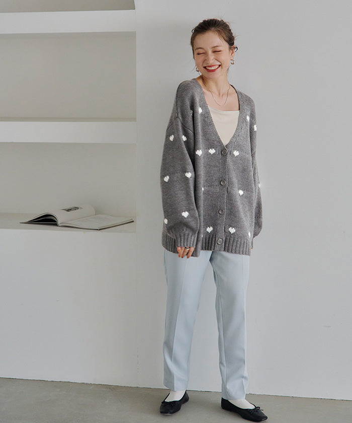 ティティベイト titivate ハートニットカーディガン （ブラック/アイボリー） ブラック/アイボリー