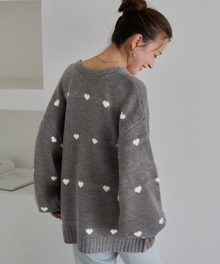 ティティベイト titivate ハートニットカーディガン （ブラック/アイボリー） ブラック/アイボリー