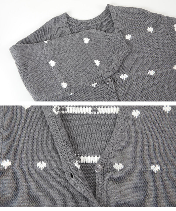 ティティベイト titivate ハートニットカーディガン （ブラック/アイボリー） ブラック/アイボリー