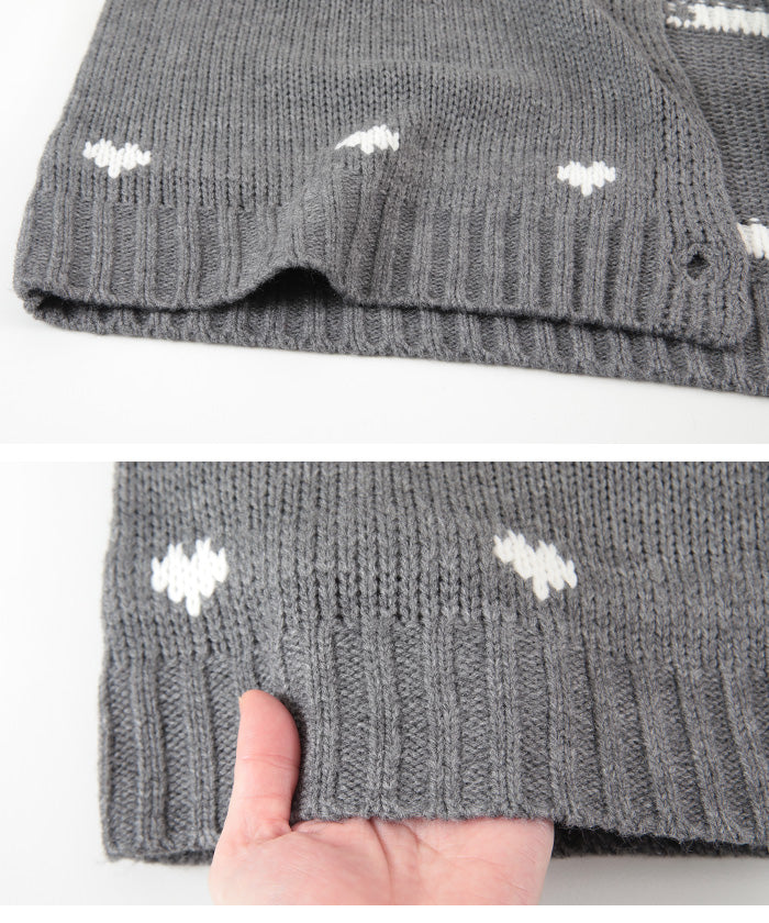 ティティベイト titivate ハートニットカーディガン （ブラック/アイボリー） ブラック/アイボリー