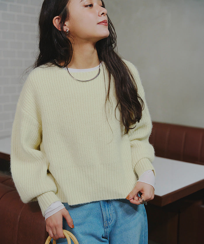 ティティベイト titivate ベーシッククルーニット （オレンジ） オレンジ