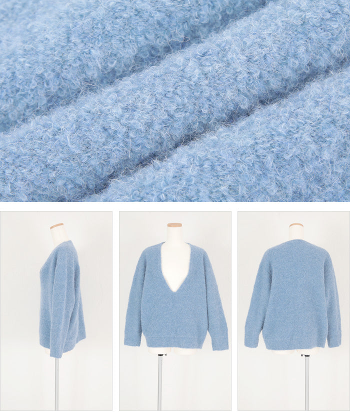 ティティベイト titivate 深Vネックボリュームスリーブニット