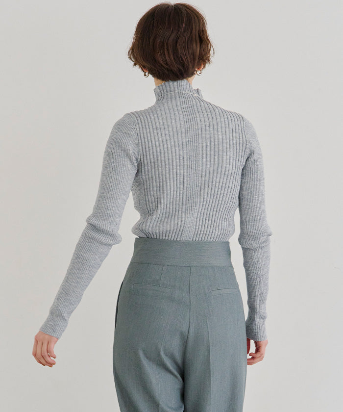 ティティベイト titivate ランダムリブハイネックニット （ライトグレー） ライトグレー