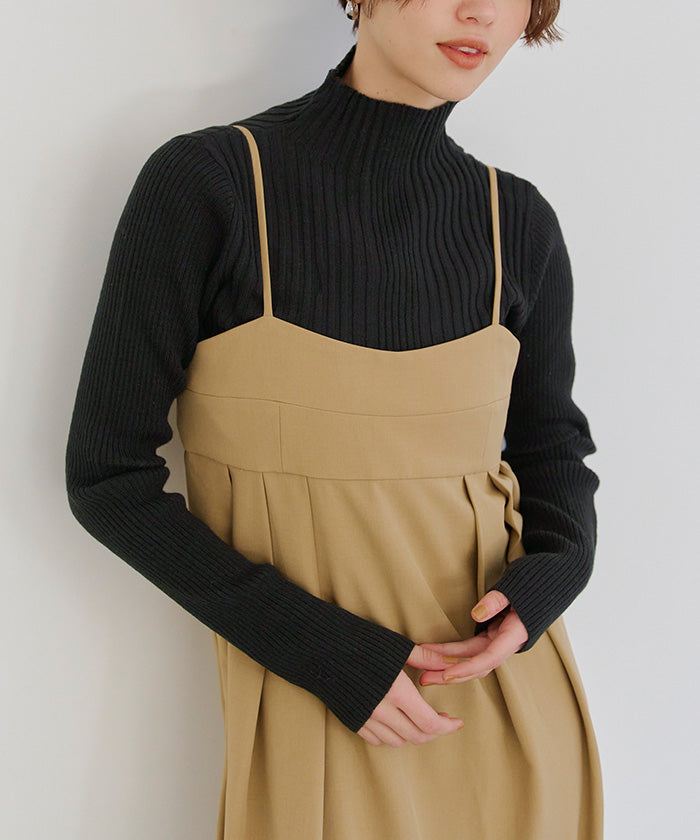 ティティベイト titivate ランダムリブハイネックニット （ライトグレー） ライトグレー