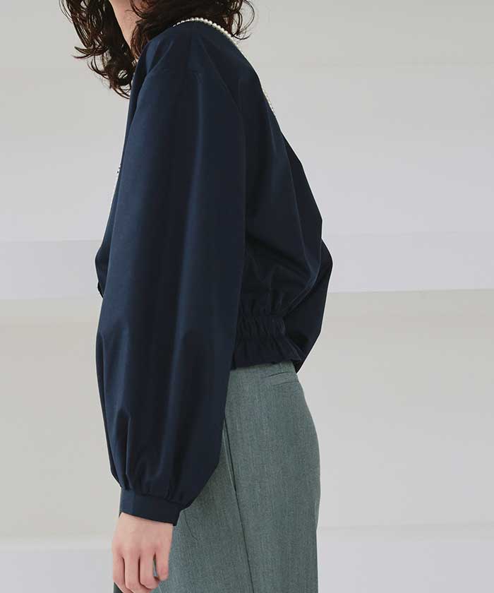 Titivate titivate crew neck hem shirring blouse